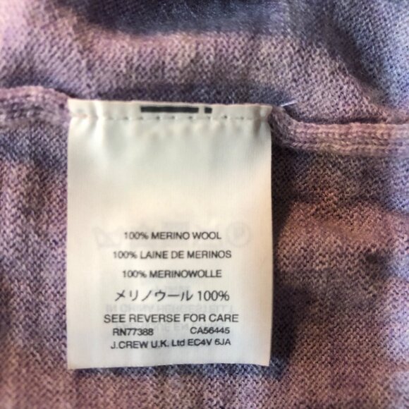 J Crew 100% Merino Wool Cold Shoulder Lavender Sweater Size S - Picture 7 of 8